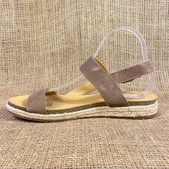 Lucky Brand Sandals Gadine Espadrille  Suede Tan Buckle Flats Women'sSize 9M - Picture 8 of 11